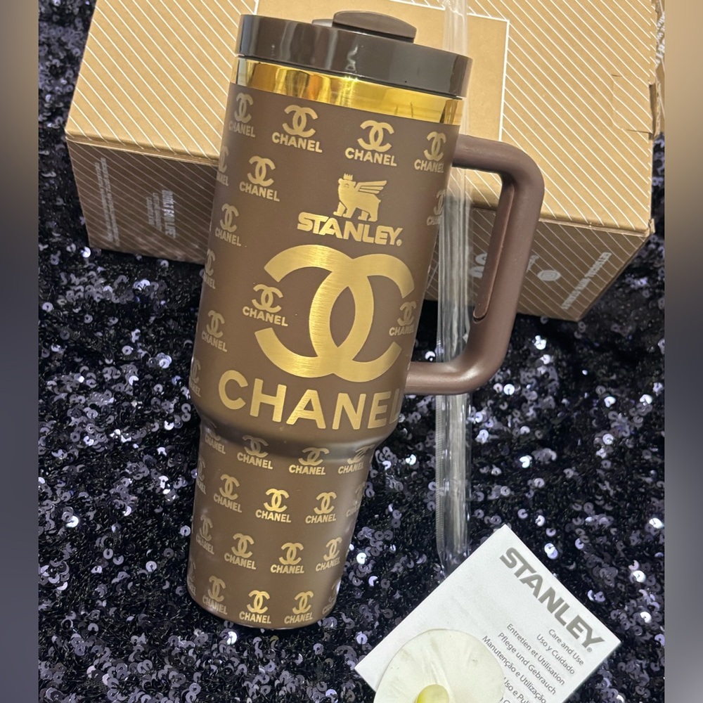 Stanley Brown and Gold Travel Mug